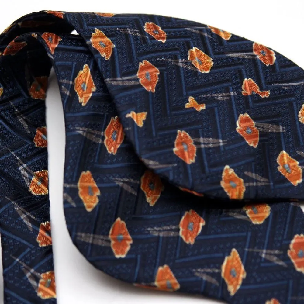 Men's Self-tied Bow Tie 100%Silk‎ Big Butterfly S632 Orange Poppies